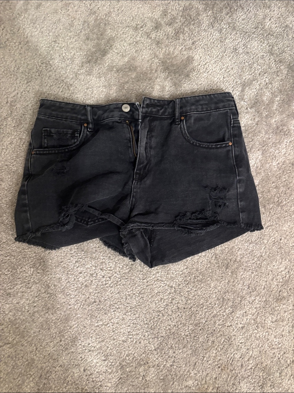 PacSun Black Distressed Denim Cutoff Shorts